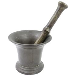 Bronze mortar and pestle, 1800s.