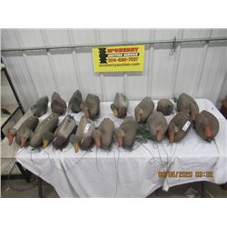 17 Items - 13 Floating Duck Decoys, 4 Floating Diving Duck Decoys