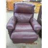 Image 3 : 2 Burgundy Leather Recliners- Modern