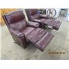 Image 6 : 2 Burgundy Leather Recliners- Modern