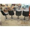 Image 2 : 4 Matching Swivel Leather Bar Stools