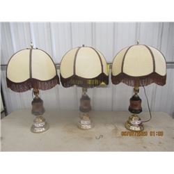 3 Matching Table Top Elec Lamps