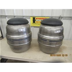 2 Alum Keg Stools - Vintage