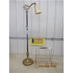 Retro Bridge Lamp & Magazine Rack - Vintage