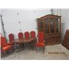 Image 1 : 8 Pc Sklar Peppler Oak Dining Room Suite- 1- Buffet China Cabinet, Table w Leaves, 6 Chairs (2 Capta