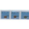 Image 1 : 3 CCCS CERTIFIED COINS, 1968-S USA 1 CENT, 1970-S USA 1 CENT, 1971-S USA 5 CENTS