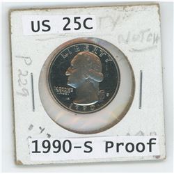 1990 US 25 CENT COIN