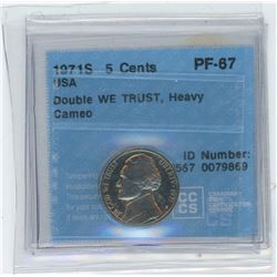 1971S USA 5 CENTS COIN