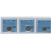 Image 1 : 3 CCCS CERTIFIED COINS, 1968-S USA 1 CENT, 1969-S USA 5 CENTS, 1968-S USA 10 CENTS