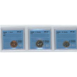 3 CCCS, 1968-S USA 1 CENT, 1968-S USA 5 CENT, 1968-S USA 10 CENTS