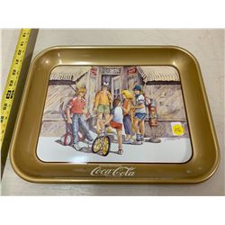COKE METAL TRAY 1995 5 CHILDREN OUTSIDE