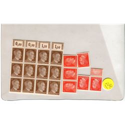 18 WW2 HITLER UNUSED STAMPS - 2 VARIETIES