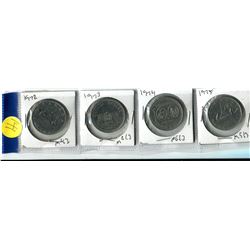 STIP OF FOUR $1 COINS - 1972-75