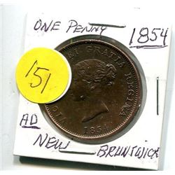 NEW BRUNSWICK ONE PENNY - 1854