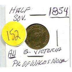 1854 - QUEEN VICTORIA HALF SOV. - PRINCE OF WALES MODEL (Brass)