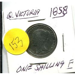 1858 QUEEN VICTORIA ONE SHILLING