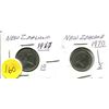 Image 1 : 2 NEW ZEALAND ONE SHILLING COINS 1967 AND 1970