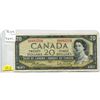 Image 1 : 1954 BANK OF CANADA 20 DOLLAR BILL
