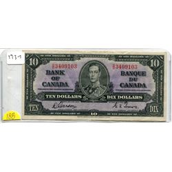 1937 BANK OF CANADA 10 DOLLAR BILL