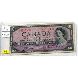 1954 BANK OF CANADA 10 DOLLAR BILL