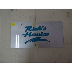 RICK'S HAULOR VEHICLE PLATE