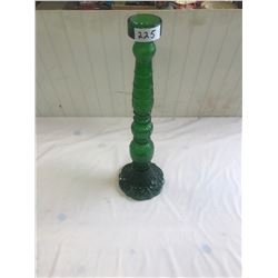 GREEN GLASS CANDLE HOLDER - 20" TALL - MADE IN ITALY