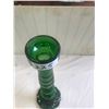 Image 2 : GREEN GLASS CANDLE HOLDER - 20" TALL - MADE IN ITALY