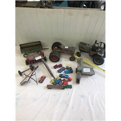 LOT OF FARM TOYS AND MISC. CARS AND TRUCKS