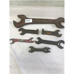 6 MASSEY HARRIS WRENCHES - ALL STAMPED