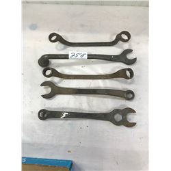 5 FORD MODEL-T WRENCHES - ALL STAMPED FORD