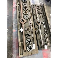 2 VINTAGE PARTIAL TAP + DIEL SETS, AND WOODEN CASES