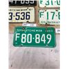 Image 4 : 5X 1960'S LICENSE PLATES - SASK (1960,61,64,66,69)