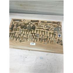 LARGE LOT OF VINTAGE LOCKS, KEYS, AND BOTTLE OPENERS