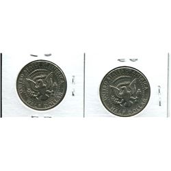 LOT OF 2 KENNEDY HALF DOLLARS 1971 AND 1972