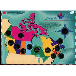 CANADA 125 PROVINCIAL QUARTERS W/ LOONIE 1867-1992