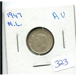 1947 MAPLE LEAF 10 CENTS AU