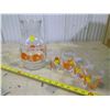 Image 1 : VINTAGE ORANGE JUICE CONTAINER AND 4 GLASSES