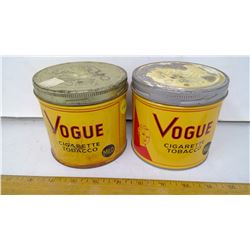 2 VOGUE CIGARETTE TOBACCO TINS