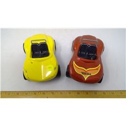 YELLOW AND RED TONKA TOY CARS