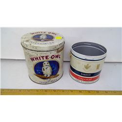 WHITE OWL INVINCIBLES AND SWEET CAPORAL CIGARETTE TOBACCO TINS