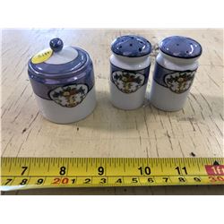 NORITAKE SALT AND PEPPER AND JAM JAR SET