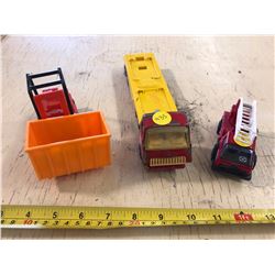 TONKA SEMI AND TRAILER, FORKLIFT, AND TRAILER TRUCK