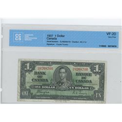 1937 ONE DOLLAR BILL