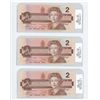 Image 1 : THREE 1986 TWO DOLLAR BILLS (SEQUENTIAL ORDER) *UNCIRCULATED*