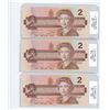 Image 1 : THREE 1986 TWO DOLLAR BILLS (SEQUENTIAL ORDER) *UNCIRCULATED*