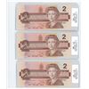 Image 1 : THREE 1986 TWO DOLLAR BILLS (SEQUENTIAL ORDER) *UNCIRCULATED*