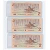 Image 2 : THREE 1986 TWO DOLLAR BILLS (SEQUENTIAL ORDER) *UNCIRCULATED*