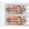 Image 1 : TWO 1986 TWO DOLLAR BILLS