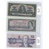 Image 1 : THREE TEN DOLLAR BILLS (1989 CUNC, 1954, & 1937)