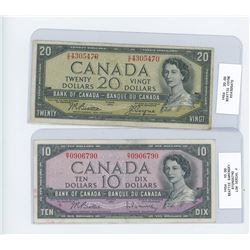 1954 10 DOLLAR BILL (LOW SERIAL #) & 1954 20 DOLLAR BILL